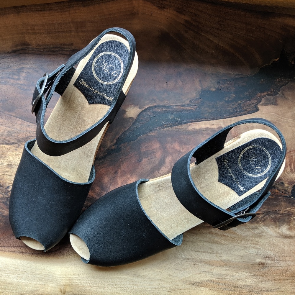 NO.6 JANE CLOG w/ PEEP TOE ON HIGH HEEL sz 41